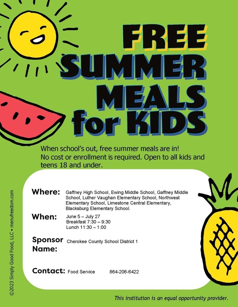 FREE SUMMER MEALS FOR KIDS