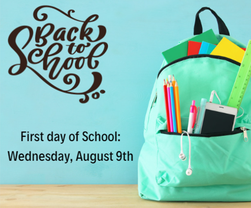 First day of School August 9th Ewing Middle