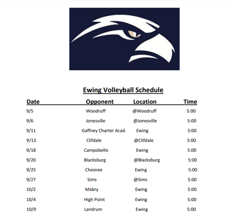 Volleyball Schedule Ewing Middle